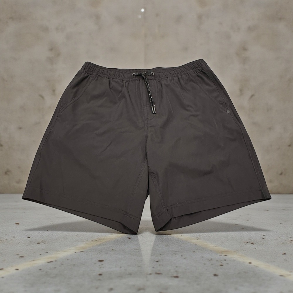 Kenneth Cole Men's XL Swim Trunks Shorts Quick Dry Charcoal Gray Drawstring
